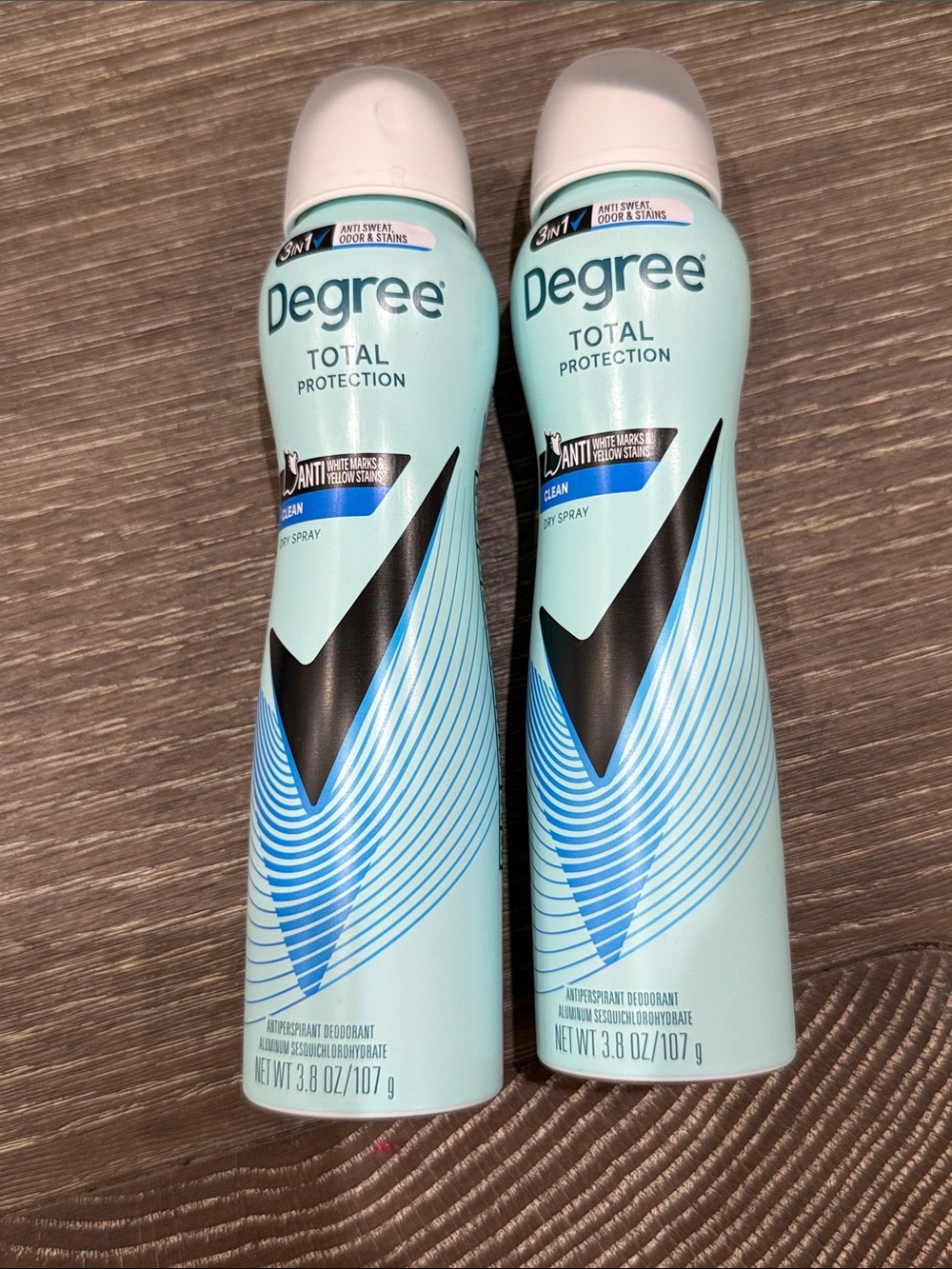 NWT Degree Total Protection Antiperspirant Spray Clean 3.8 Oz each